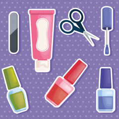 Fototapeta na wymiar seven manicure service icons