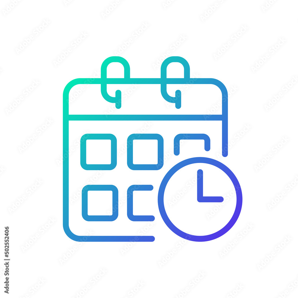 Poster schedule gradient linear vector icon. planning activities. events calendar. impending deadlines. app