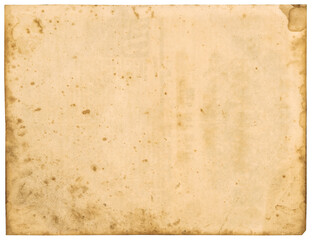 Old paper sheet. Grungy cardboard background stains