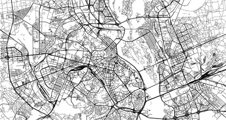 Urban vector city map of Kiev, Ukraine, Europe