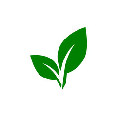 Logo leaf, leaf pack icon isolated on white
