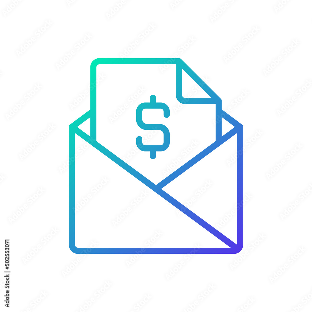 Poster mailing gradient linear vector icon. send documents, contracts. workplace email etiquette. professio