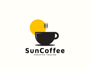 Coffee logo with sun design