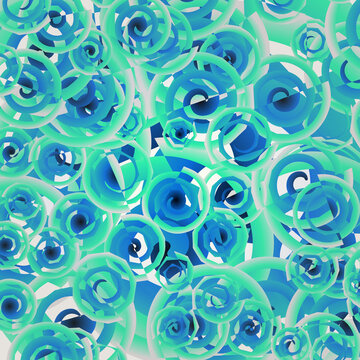 Many krg shapes created with the help of the author's brush, blue-green colors.3d.