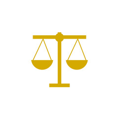 Balance scale icon isolated on white background