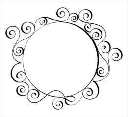 Hand Drawn Circular Vintage Calligraphic Frame M_2204012