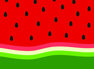 Summer red watermelon background. Seamless pattern with watermelon. Decorative illustration, good for printing. 