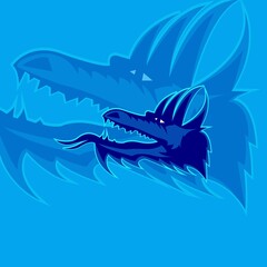 illustration of head dragon logo esport