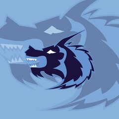 illustration of head dragon logo esport