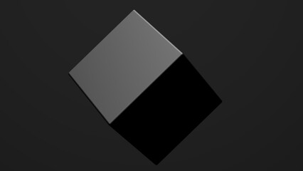 Square black and white monochrome. Square black geometric design concept.3D render illustration.