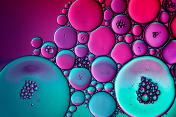 colorful background with bubbles in water
