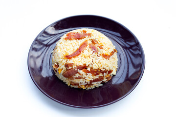 Fried rice with chinese sausage.