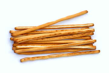 Bread sticks on white background