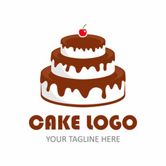 birthday cake logo illustration