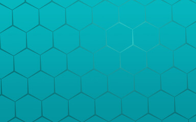 seamless pattern of hexagons against a green turquoise background and a light reflection, wallpaper, background