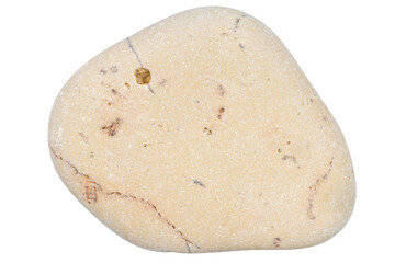 Top view of single yellow pebble
