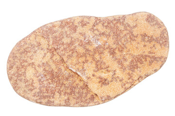 Top view of single red pebble