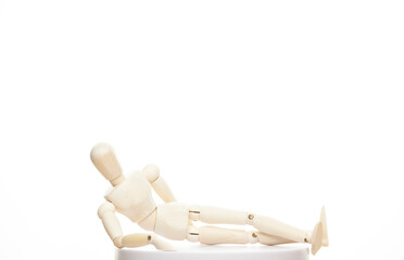 image of wooden figure white background