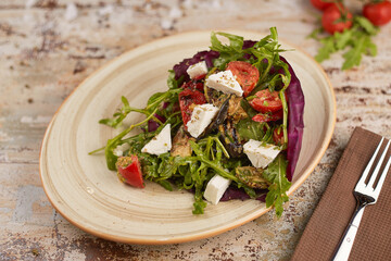 Delicious grilled vegetable salad close-up