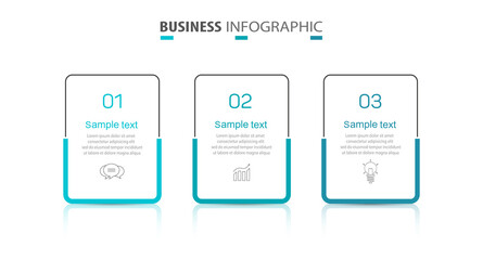 Fototapeta na wymiar Business infographic design template with 3 options, steps or processes. Can be used for workflow layout, diagram, annual report, web design 