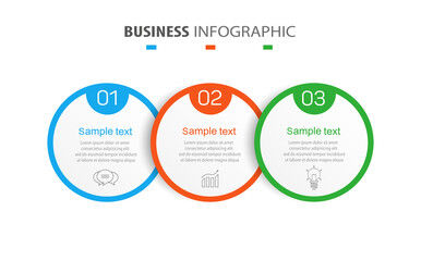 Business infographic design template with 3 options, steps or processes. Can be used for workflow layout, diagram, annual report, web design 