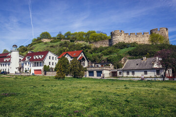 Fototapeta na wymiar Houses and castle in Devin, part of Bratislava city, Slovakia