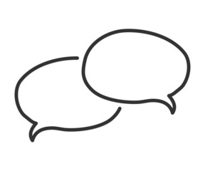 Hand drawn balloon communication of two person. Vector.