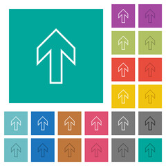Up arrow outline square flat multi colored icons