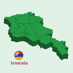 3D Map of Armenia | Vector Stock Photos Designs