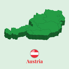 3D Map of Austria | Vector Stock Photos Designs