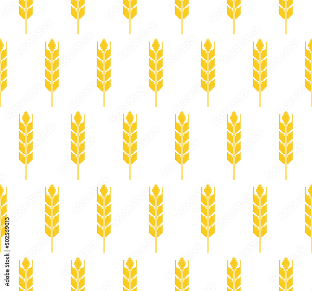 Aufkleber pixel wheat seamless pattern vector wheat background pixel art for 8 bit game
