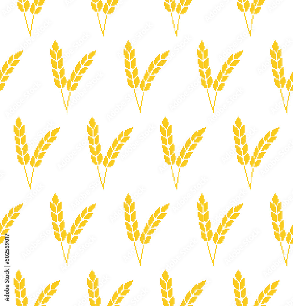 Aufkleber pixel wheat seamless pattern vector wheat background pixel art for 8 bit game
