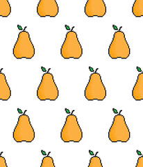  pixel pear  Seamless Pattern vector pear background  pixel art for 8 bit game