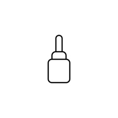 Cosmetic and beauty concept. Outline sign perfect for advertisement, web sites, internet stores etc. Line icon of small cosmetic bottle with dropper