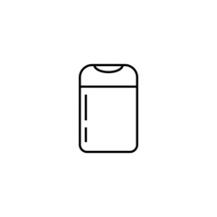Cosmetic and beauty concept. Outline sign perfect for advertisement, web sites, internet stores etc. Line icon of shower gel or shampoo for hair