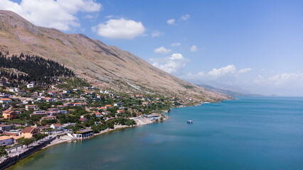 lake shkoder albania. picture taken on the north Albanian artificial lake.