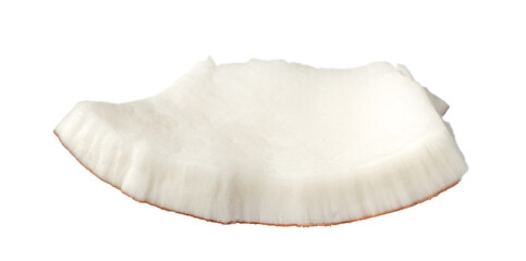 Fresh coconut meat isolated on white background.
