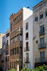 Fototapeta na wymiar View of a Neoclassical style building exterior in Jaén, Spain.