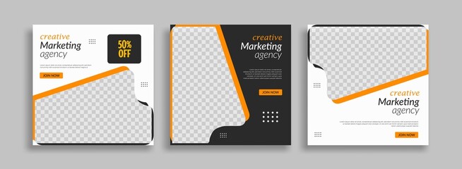 Set business sosial media post template design vector 