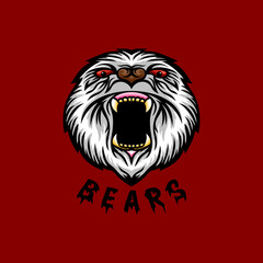 White  bear mascot logo design vector