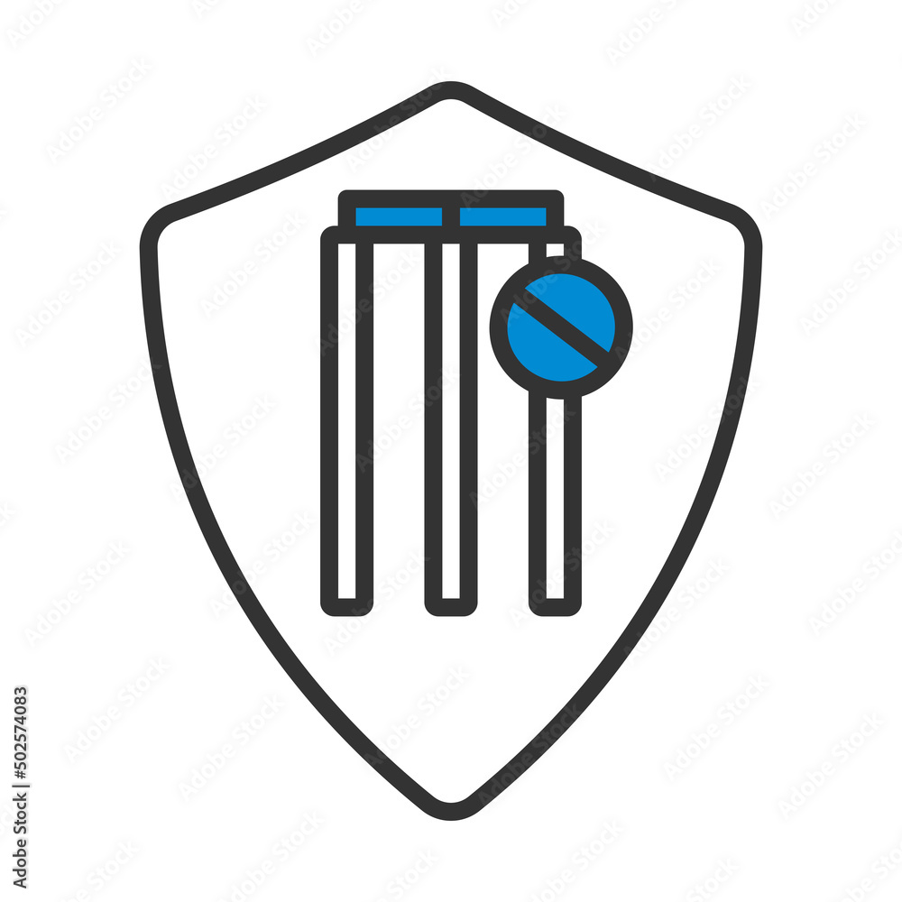 Wall mural cricket shield emblem icon