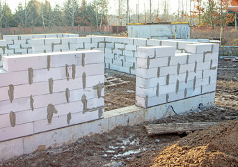 Aerated concrete blocks house construction