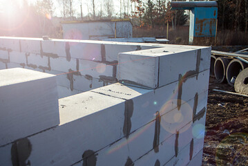 Aerated concrete blocks house construction