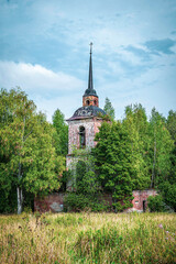 old abandoned Orthodox church in the forest