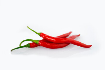 red, pepper, white, white background