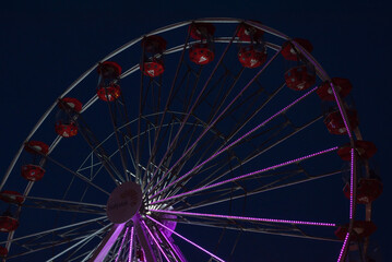 ferris wheel in the evening. Close-up