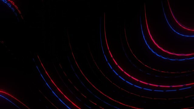 background of shimmering luminous sinuous lines on a black background. looped abstract animation. 3d render