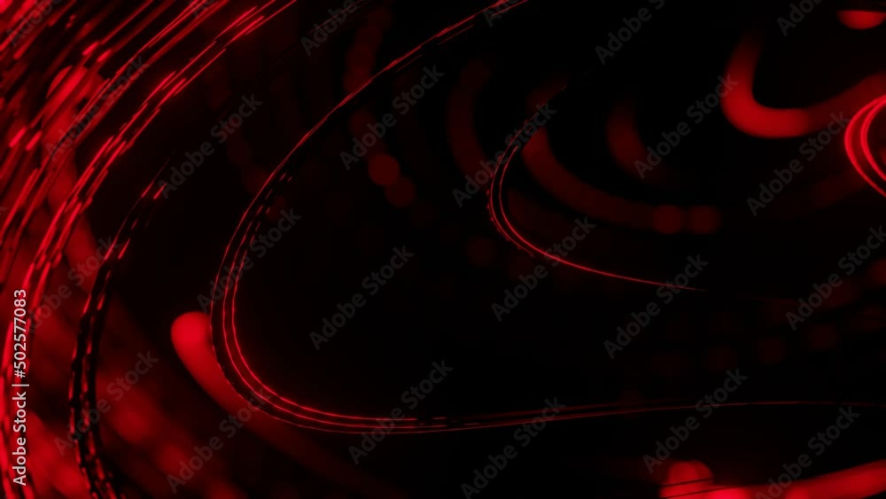 Poster background of shimmering luminous sinuous lines on a black background. looped abstract animation. 3d