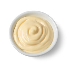 Bowl with Mayonnaise isolated on white background