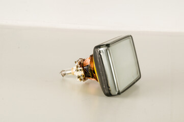 Back of old television cathode tube isolated